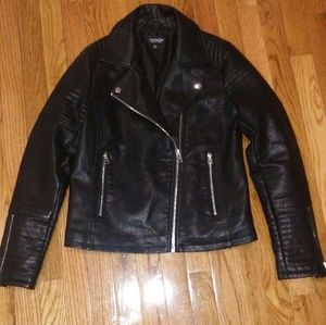 TOPSHOP Rosa Biker Faux Leather Jacket!
